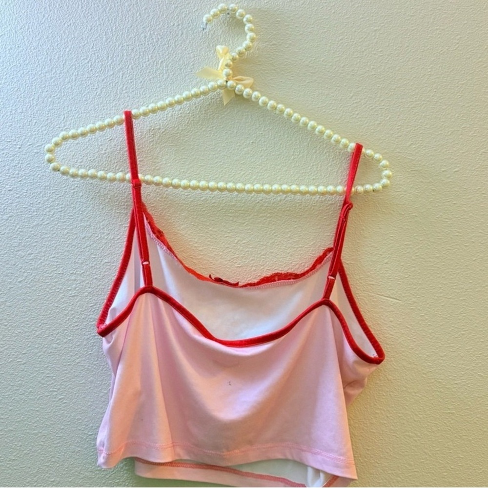 Pink and Red Women's Tank Top